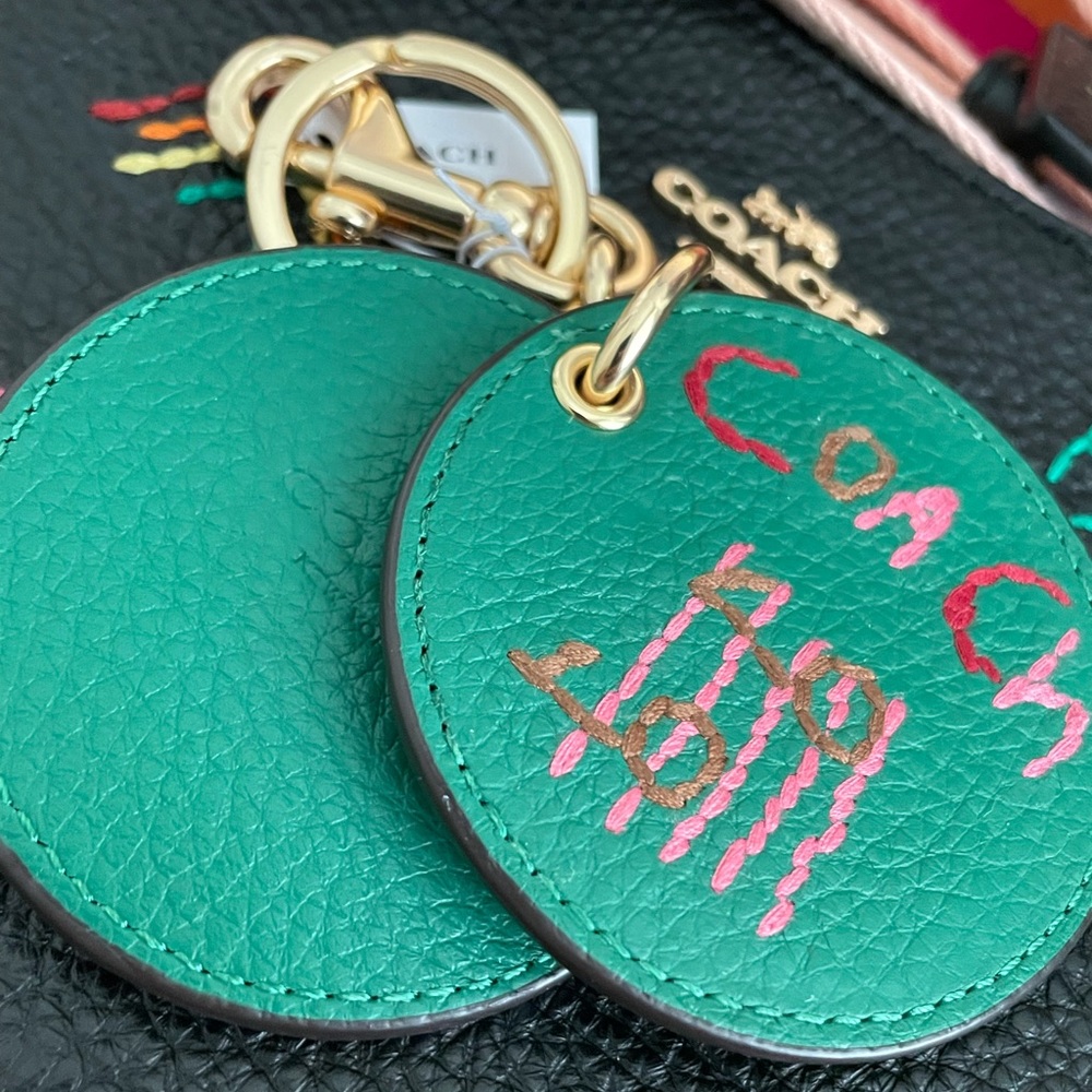 NWT Coach Bag Charm with Mirror/Diary Embroidery
